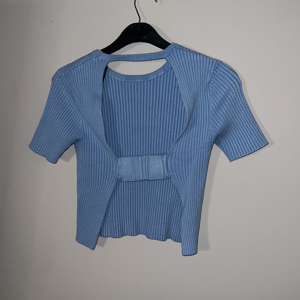 Zara Ribbed Open Back Top - Picture 3 of 5